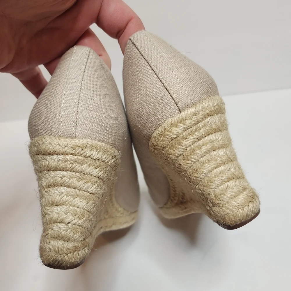 J. Crew Canvas espadrille wedges in Flax. Women's size‎ 8.5.